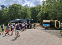 prise en charge du groupe en bus